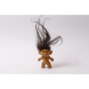 1960s Uneeda Wishnik Troll Doll with Brown Hair, Vintage Toy ~ 260202-WH 944